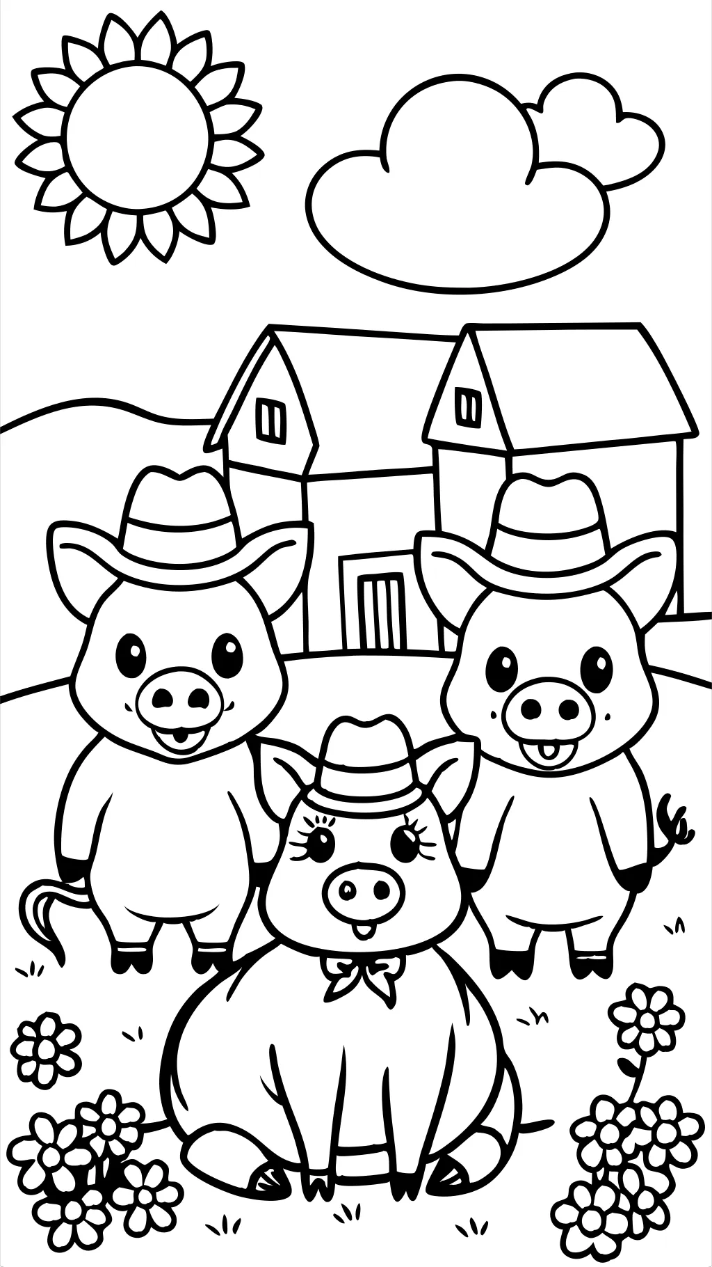 3 pigs coloring pages